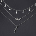 Wholesale snake chain layered pendants - european & american cross-border jewelry - high-end women's butterfly, star, and moon necklaces - multi-layered necklaces