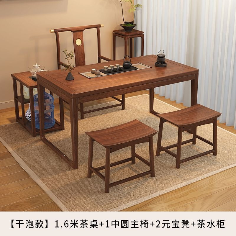 For homesmall apartment balcony solid wood tea table dry tea table all-in-one a complete set of casual modern tea table and chair combination