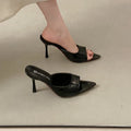 2026 summer new arrival: women's fashionable open-toe pointed-toe stiletto heel sandals - solid red, casual style