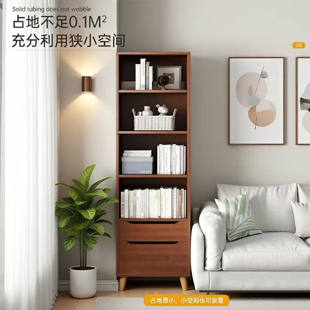 Bookcase for home standing cabinet bookshelf floor-standing storage rack living room storage cabinet small narrow cabinet dust-proof storage cabinet storage cabinet