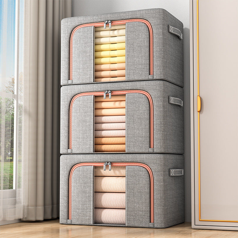 Large window foldable storage box fabric basket wardrobe clothing clothes quilt bag storage box large capacity