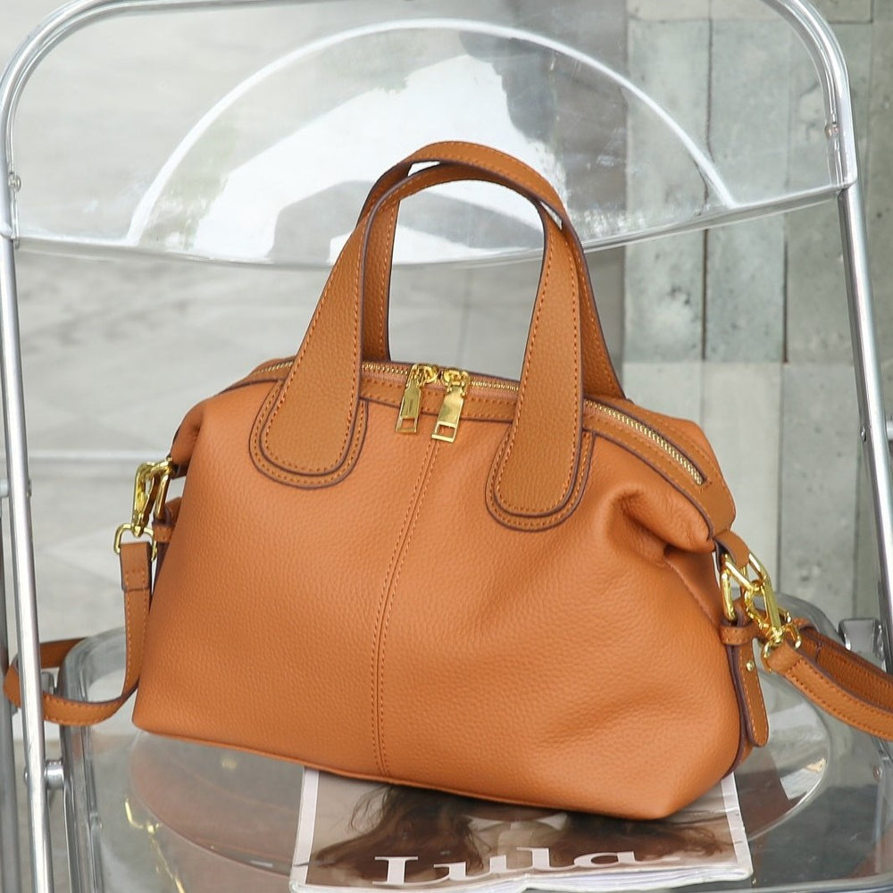 Genuine leather women's tote bag togo cowhide handbag 2024 new trendy spring/summer large capacity commuter crossbody shoulder bag