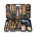 Household hardware tool set - electrician & carpenter specialized repair tools - drill & impact drill kit with toolbox