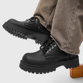 Derby shoes men's thick soleboots black big toe round toe work clothingcleanfitworkwearcasual leather shoes