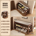 For home door shoe changing stool solid wood light luxury can sit shoe cabinet stool all-in-one entrance door extremely narrow can store shoe stool