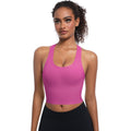 Clearance seamless solid color fitness sports bra running sweat-wicking breathable double-layer anti-show yoga backless yoga top for women