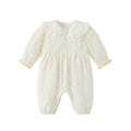 Early autumn newborn baby clothes: stylish and trendy baby girl romper with turn-down collar, long sleeves, super cute outing jumpsuit, autumn outfit