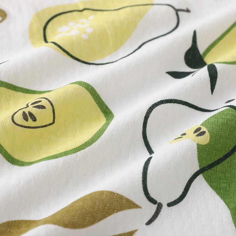 Baby romper pure cotton summer newborn thin pajamas baby clothes long sleeve air conditioning closed crotch onesie crawling suit