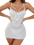 Amazon xiyin  sexy intimates foreign trade mesh suspenders sexy intimates women's sexy lace see-through nightgown