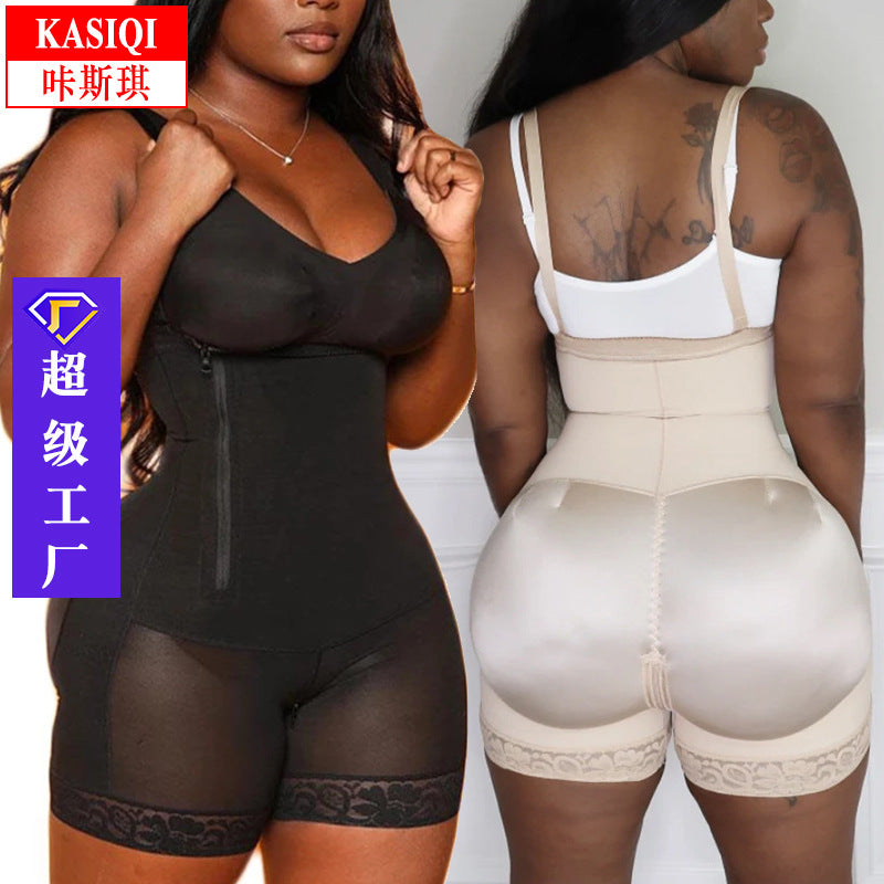 Shape wear side lift hip tightening and abdominal fat plus size body shaping jumpsuit hip tightening waist tight corset