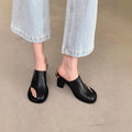 Outwearfashioneasiest for match square toe summer open toe thick high heel toe slippers sandals soft leathersexyniche style design not tired