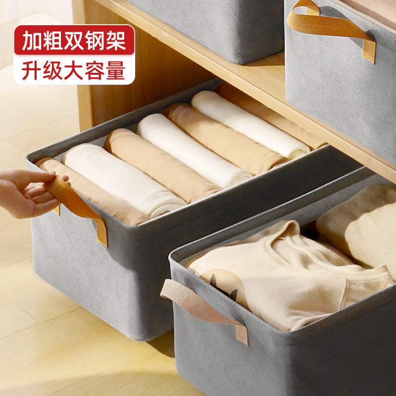 New clothes storage box steel frame fabric folding storage basket home dormitory desktop underwear underwear storage artifact