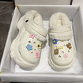 Clogs fleece-lined women's outwear winter 2023new arrivalthick soleincreased popularcasualheattechnon-slip cotton shoes for women