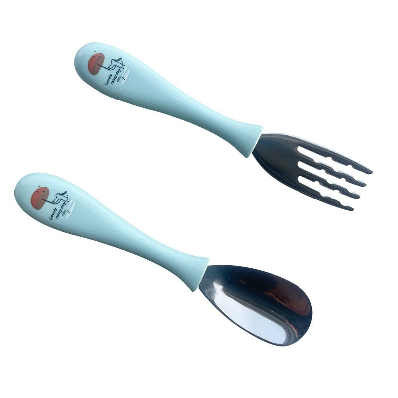 Wholesale stainless steel kids' meal set: baby suction plate, insulated water-filled bowl, divided plate, and weaning food utensil set