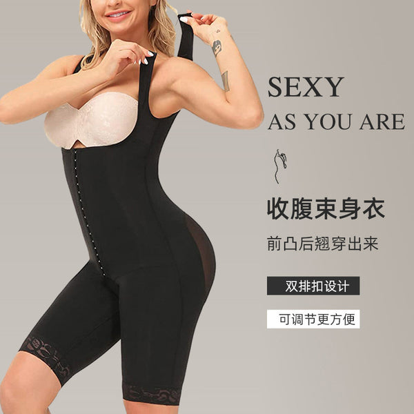Foreign trade European and American large size sports onesie waist postpartum corset wholesale slim onesie shapewear tight