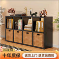 Modular grid storage cabinet - freestanding or wall-mounted, steel bookcase for home, kids' picture books, minimalist storage