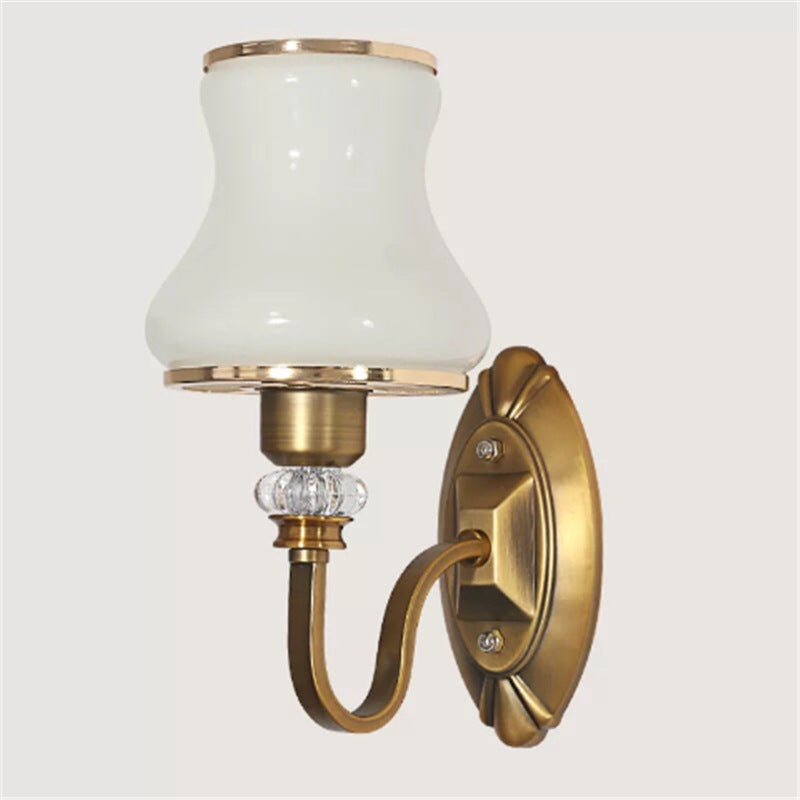Single head bronze wall room american wall lamp bedroom modern retro european light luxury bedside lamp living room background wall