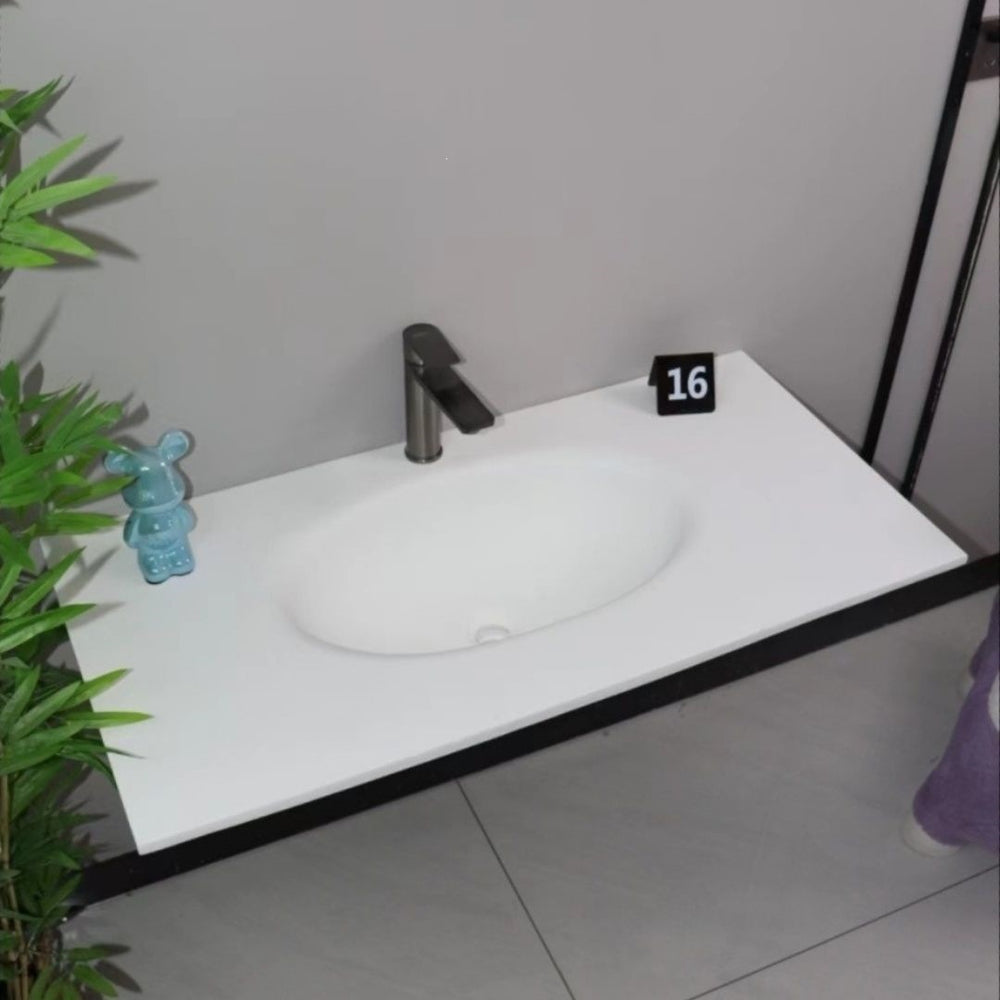 Corian integrated basin washbasin integrated countertop single basin bathroom for home washbasin casual