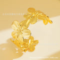 middle eastern women's gold flower bracelet cute summer cuff bangle everyday party jewelry