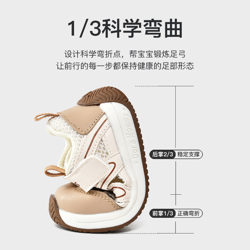 Baby sandals for boys, summer first walker shoes, 0-1-2 years old infant anti-slip soft sole mesh shoes for babies and toddlers, baby girl shoes