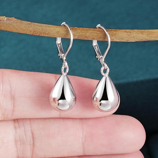 aliexpress hot-selling teardrop electroplated silver earrings for women - wholesale
