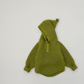 Kids' hooded knit sweater - autumn/winter collection - solid color, thickened, warm pullover for baby boys and girls - infant knit hoodie