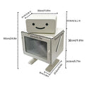 Minimalist modern kids' bedside storage cabinet - metal, multi-functional tilt-out bedside table with drawers