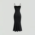Thin shoulder strap dressspringnew arrivalhigh waisttie back suspender hip-covering mermaid long skirt female socialite dress
