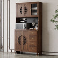 New chinoiserie solid wood sideboard all-in-one wall-mounted tea cabinet kitchen dining room living room wine cabinet solid wood storage cabinet