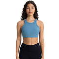 Vertical ribbed high collar elastic comfortable sports intimates high-strength bubble wrap sports bra daw057