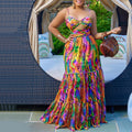 Y9335  cross-border summer new arrivals: european and american style sexy camisole dress - printed sleeveless backless maxi dress