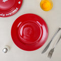 housewarming joy big red simple pure red ceramic fruit plate exquisite restaurant hotel western food steak plate pure color