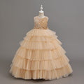 Ready-to-ship, hot-selling girls' dresses! new cross-border styles, european and american chic, tiered cake dresses for kids. high-end, european and american inspired