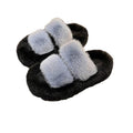 Women's platform fuzzy slippers for outdoor wear - new autumn/winter 2024 bestseller - cute cotton slippers for going out