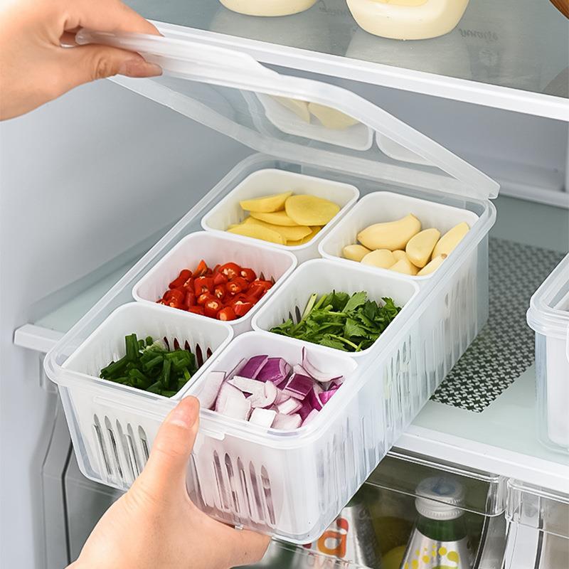 Scallion storage box for home onion ginger garlic crisper wholesale kitchen refrigerator fruit food crisper drain box