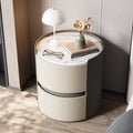 Italian round bedside table solid wood classy sense normcore bedroom slate bedside table casual modern accessible luxury storage cabinet