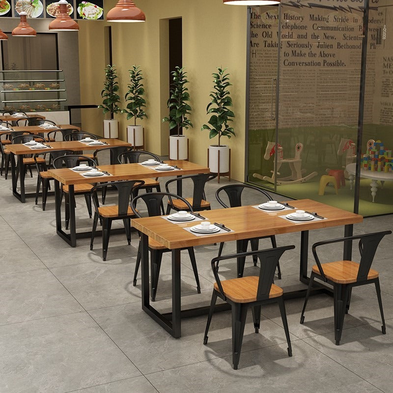 Customized induction cooker dining table BBQ restaurant Hot pot restaurant with induction cooker skewers dining table and chairs BBQ restaurant dining table and chairs