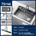 Whale digital display sink large single slot 304 stainless steel kitchen for home vegetable basin sink bowl sink countertop middle and lower