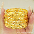 Gold plated bangle ethiopian women's luxury sparkling bracelet middle eastern wedding dubai bridal party gift