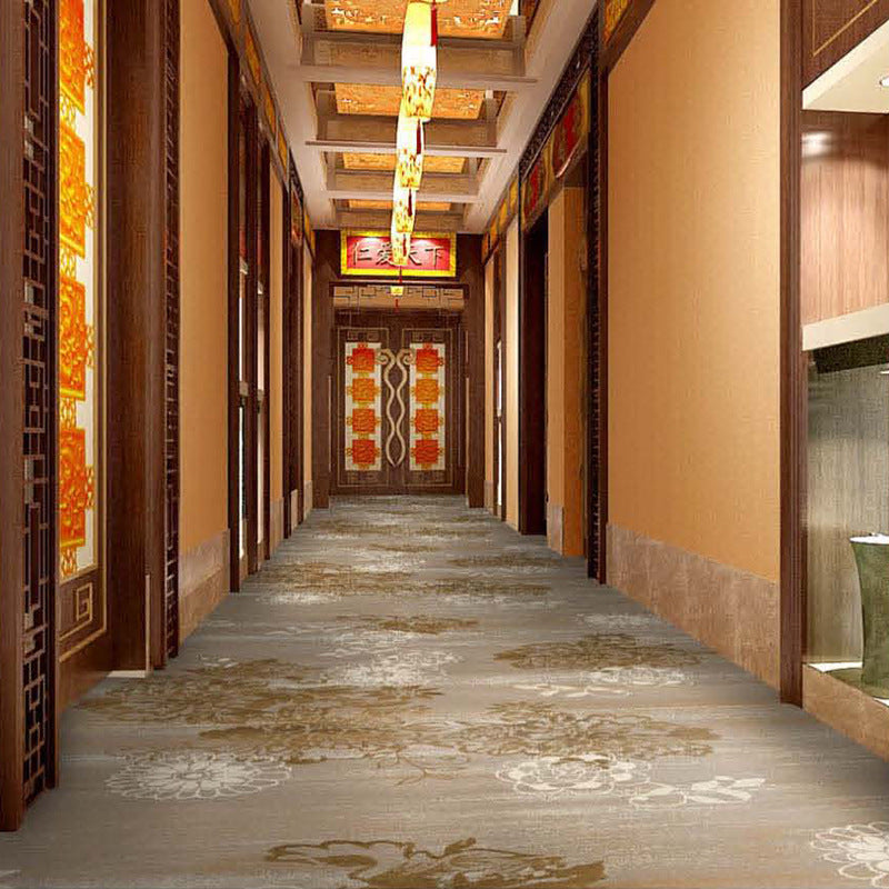 Hotel corridor aisle carpet new chinoiserie nylon printing 800g thickeneded flame retardant b1 pass-through floor stain-resistant aisle carpet