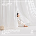 Xiaoxuan window pressed crepe chiffon yarn xiaohongshu texture gauze curtain finished product living room balcony white window gauze hook style white gauze