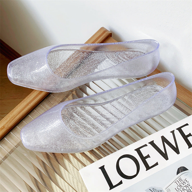 summer pointed toe sandals women's outwearflats slippers pure colorflats shoes casual toe cap breathable lightweight