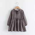 new girls' dress cotton spring/autumn floral tie-up children's dress stylish princess dress wholesale