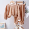Kids' plush fleece set - new winter collection for boys and girls - thickened sweatshirt & long sleeve two-piece outfit - children's clothing - dropshipping available