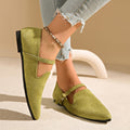 Suede flatsplaid lazy flatsautum cross-border plus size pointed toe soft bottom casual flats women's wholesale