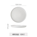 Modern minimalist ceramic steak plate for western cuisine, restaurant, and hotel use - white round porcelain plate, pure white home-use cold dish plate, dinner plate