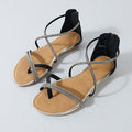 New arrival: trendy women's sandals - roman style, wedge heel, rhinestone embellishments, and criss-cross straps