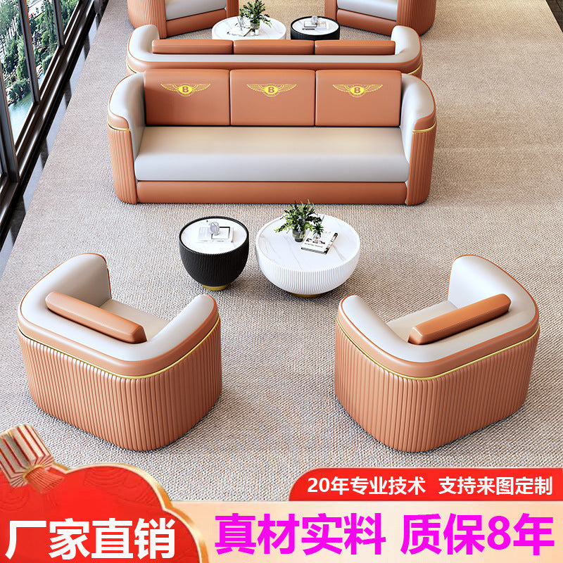 Luxury negotiation sofa chair furniture modern minimalist hotel sales department reception small office desk and chair set