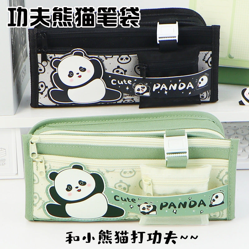 Pencil bag custom large capacity ins wind niche high value stationery bag panda Internet celebrity primary school student stationery box wholesale