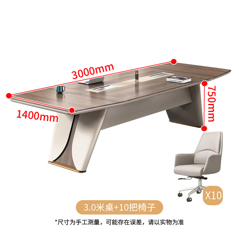 Saint-li conference table - long table, large negotiation table, light luxury training table, conference room oval meeting table